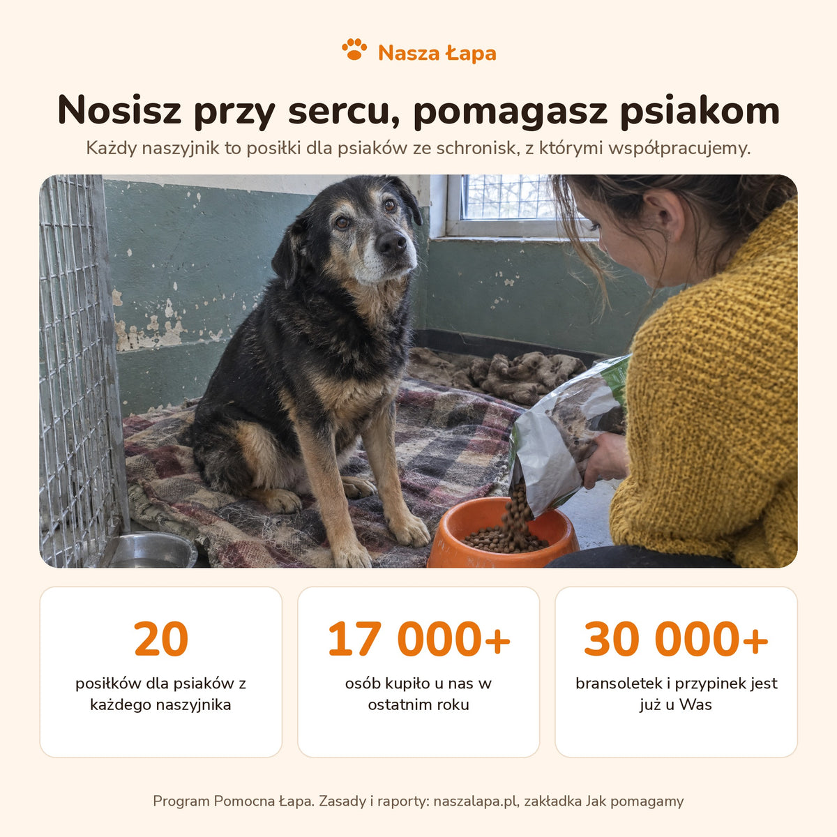 Naszyjnik - Puszysty Sen pomaga psiakom ze schronisk