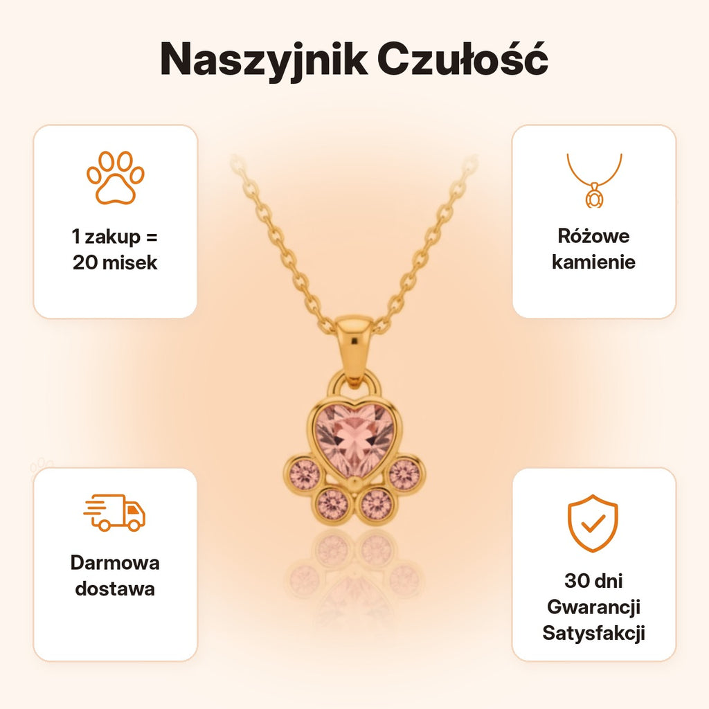 Naszyjnik Czułość — 1 zakup = 20 misek, darmowa dostawa, 30 dni Gwarancji Satysfakcji