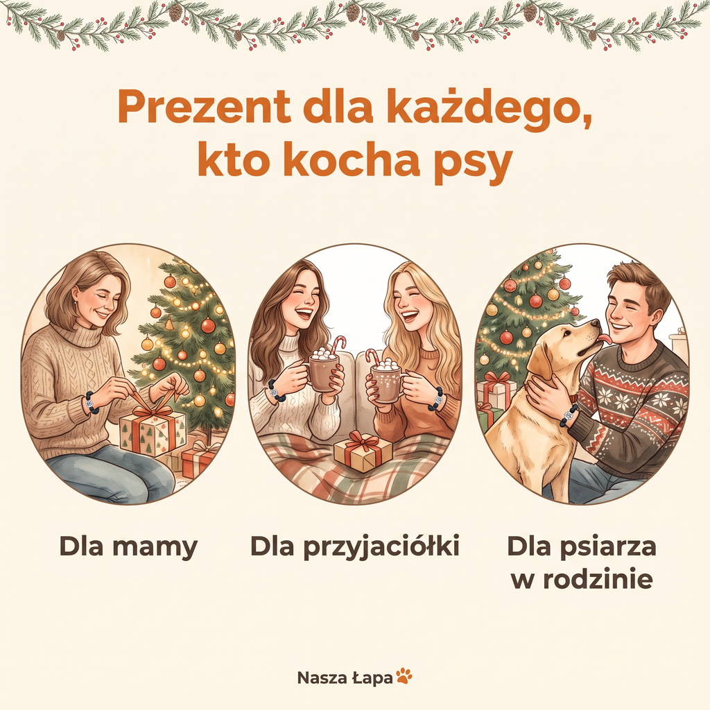 Bransoletka Nasza Łapa na prezent dla mamy, przyjaciółki i psiarza w rodzinie